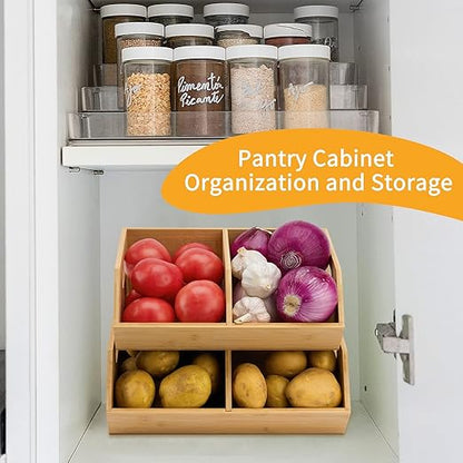 Set Bamboo Storage Bin, Pantry Organization