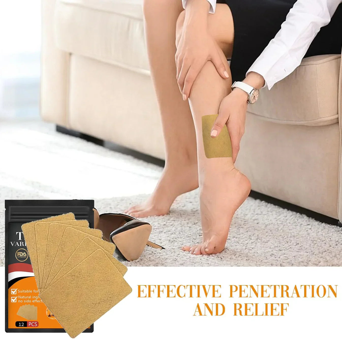 Kenko™ Spider & Varicose Vein Patches | Natural Herbal Therapy for Swelling, Fatigue & Vein Health